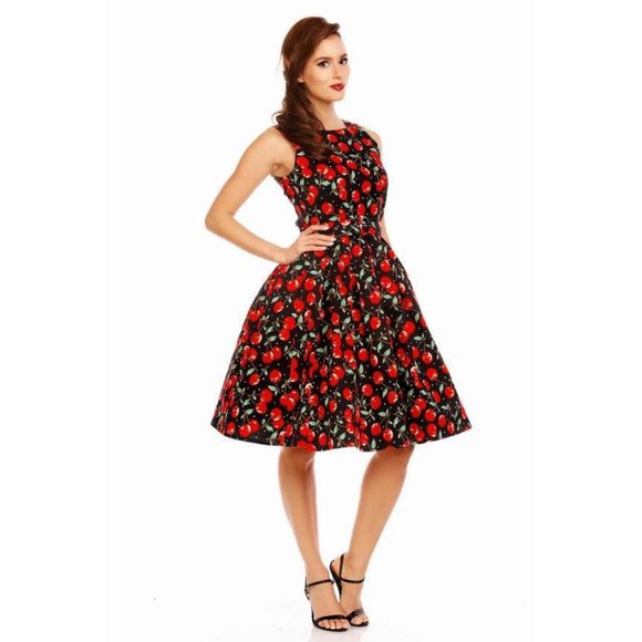 Dolly & Dotty Annie Swing Dress in Cherry Print - Picture 2 of 4